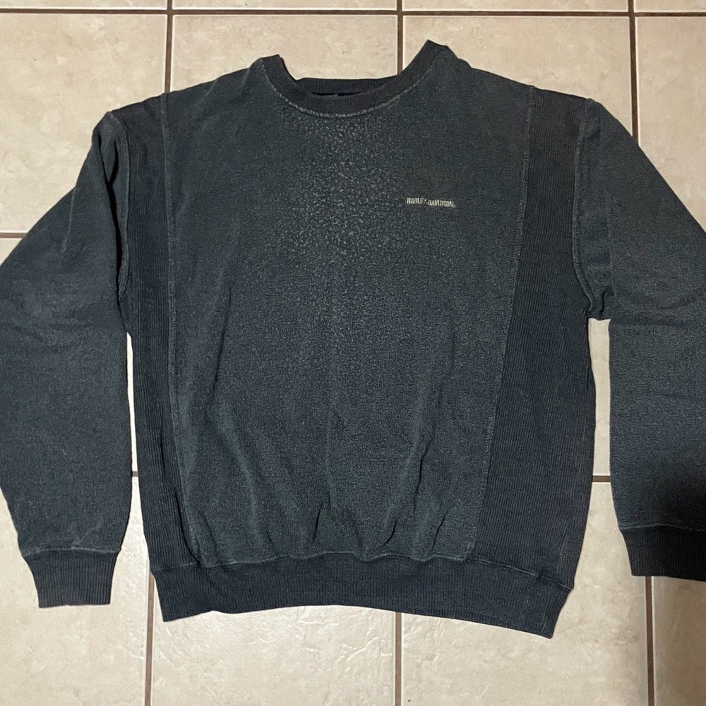 Harley Davidson Men's Navy Blue Vintage Worn Sweatshirt size XL